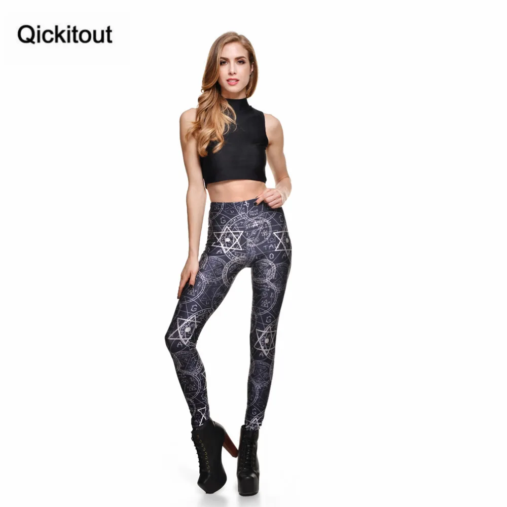 Qickitout леггинсы 2016 новые сексуальные модные женские для фитнеса цифровые