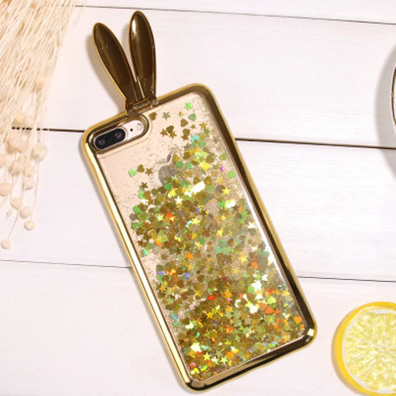 Genbitty для iphone 6s/6/7/8 P с милыми заячьими ушками зыбучие пески блеск раскладной стенд