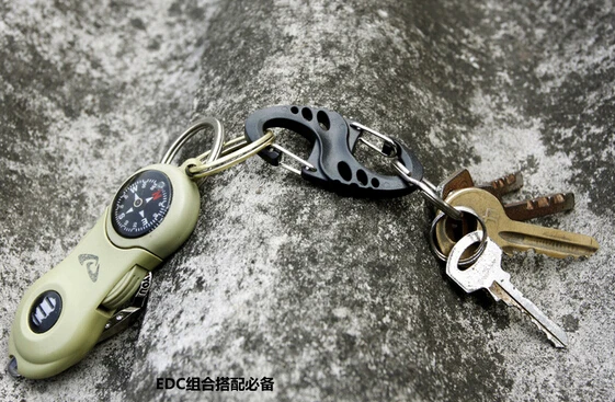 EDCGEAR 10 шт./лот 8 форм мини пластиковый плоский карабин кольцо зажим спуск Паракорд