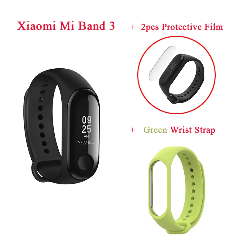 Light Green Bracelet Глобальная версия Xiaomi mi Band 3 mi band 3 Смарт-Браслет фитнес-трекер OLED сенсорный 50 м водонепроницаемый для мобильного телефона Xiaomi mi 9 - Цвет: Light Green Bracelet