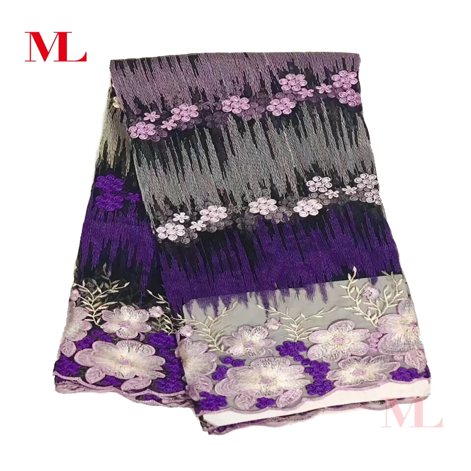 ML African Lace Fabric 5yards High Quality 3D Nigeria Embroidered Net Tulle French for Wedding Party Dress mjd920 | Дом и сад