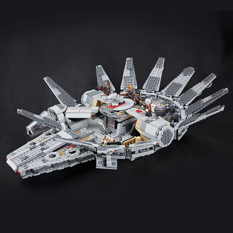 Звездные войны Millennium The Force Awakens BB 8 Rey Finn Han Solo 1381 шт набор кирпичей 75105
