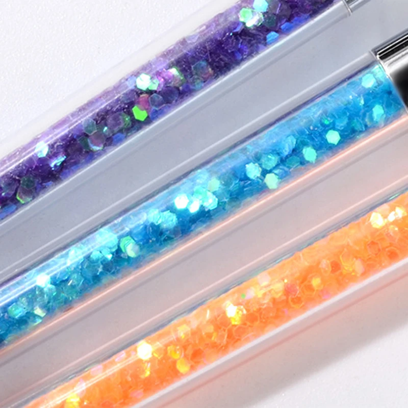 3pcs жидкость для Brushe нейл-арта окраски ручка изысканный Vogue Sequin палка полоса линии