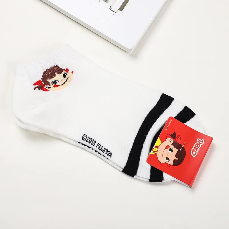 8 Cartoon fujiya fruit print socks peko poko strawberry banana peach pineapple cute funny women cotton sock spring autumn comfort - Цвет: 8