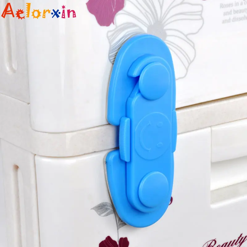 Cerradura de seguridad con cara sonriente para beb&eacute;, cerrojo para caj&oacute;n de puerta de armarios, cerrojo para gabinete de beb&eacute;, protecci&oacute;n para el cuidado de los ni&ntilde;os, 3 unids/lote-1