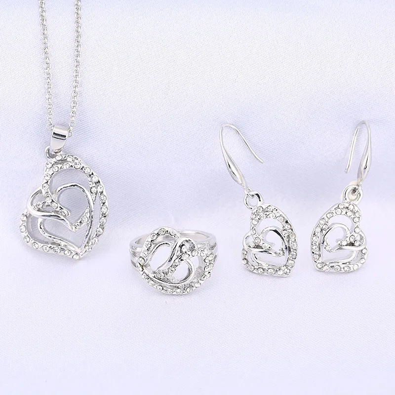 Комплект из колье серёг кольца и с розовым кристаллом|costume jewelry|fashion costume jewelryafrican