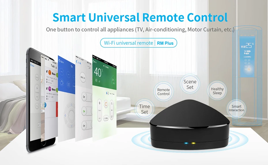 Broadlink RM Plus wifi IR RF Универсальный умный пульт дистанционного управления для радиочастотного управления led tv переключатель света 2,4G wifi 433 Mhz RF