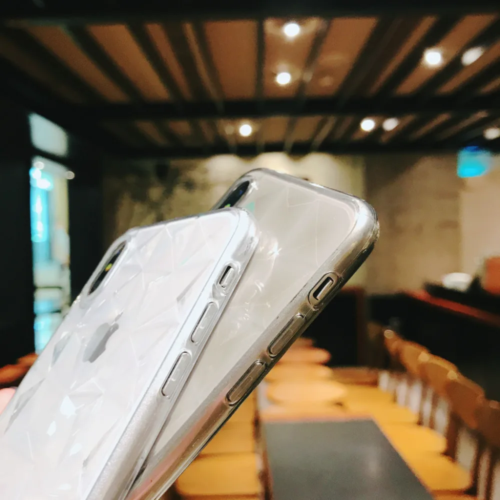 Чехол с алмазной текстурой для iPhone 6 6s 7 8 Plus X мягкий чехол телефона Роскошный