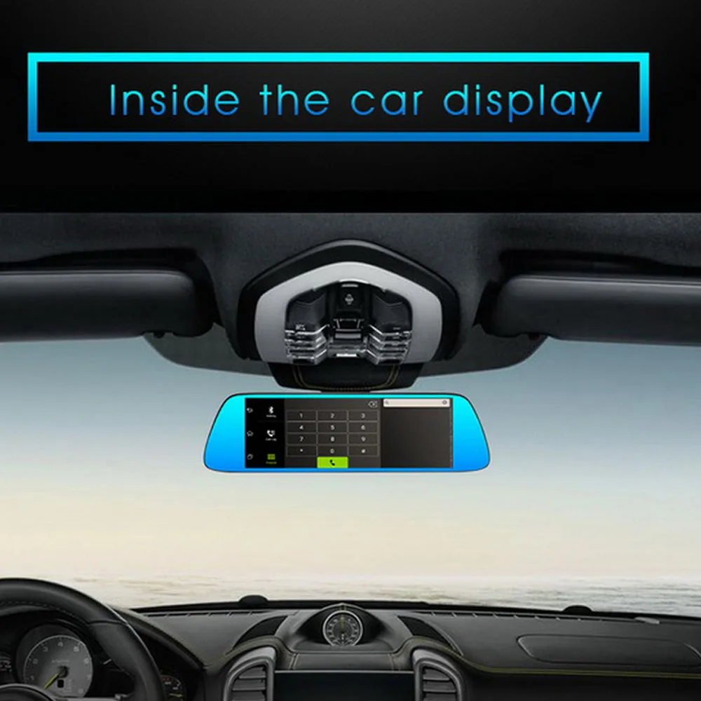 7 &quotс двумя объективами Зеркало заднего вида Android 5.0 Видеорегистраторы для