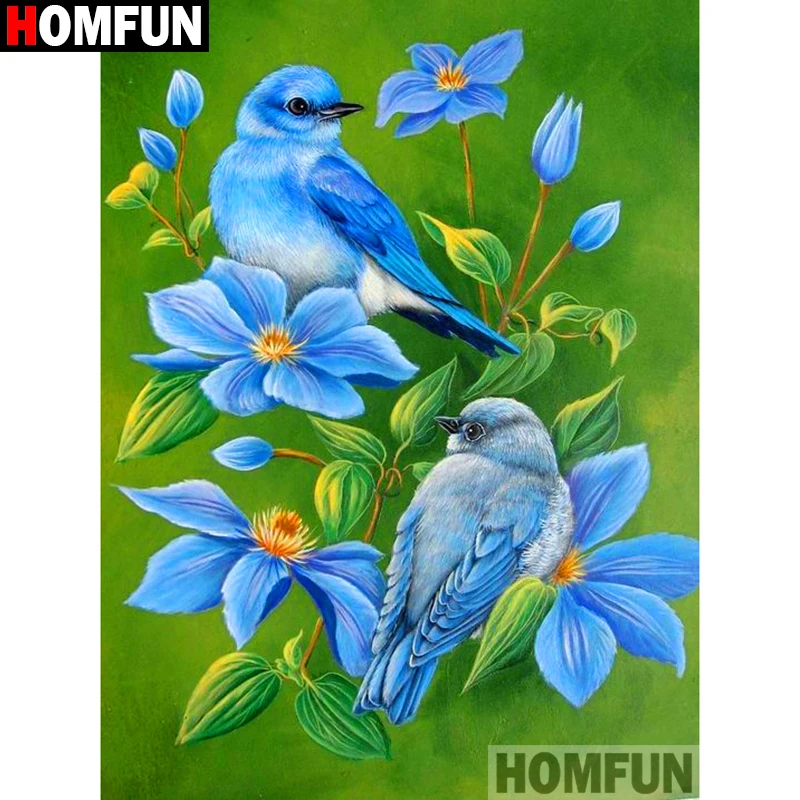Алмазная 5d-картина HOMFUN Птицы и цветы вышивка крестиком с полными
