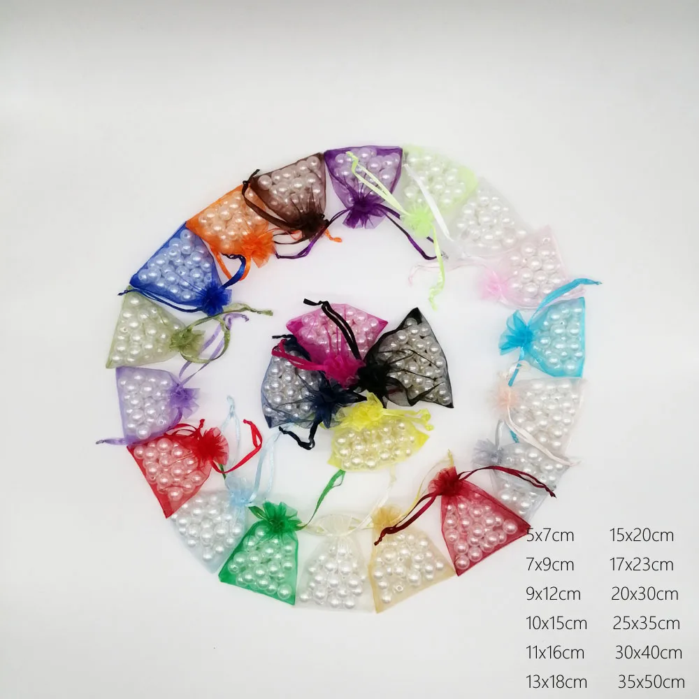 1000pcs 7x9cm Diy Jewelry Bag Gift Bag Women Drawstring Organza Gift Bags For Wedding/Christmas/Jewelry Display Packaging Bags