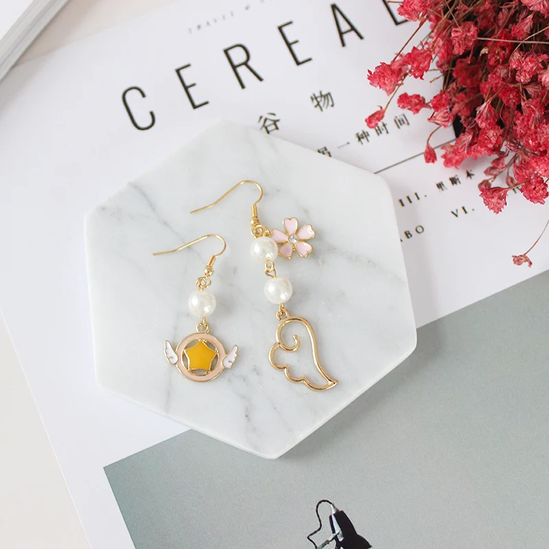 10 пара/лот модные ювелирные аксессуары металлическая эмаль Крыло ангела Звезда