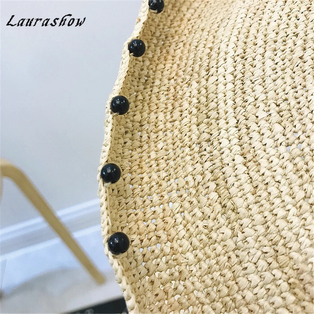 Laurashow 2019 большой край дамы летние соломенные из пальмового волокна шляпа для