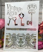 a4 vintage keys craft layering stencils walls painting scrapbooking stamping embossing album decorative paper card template