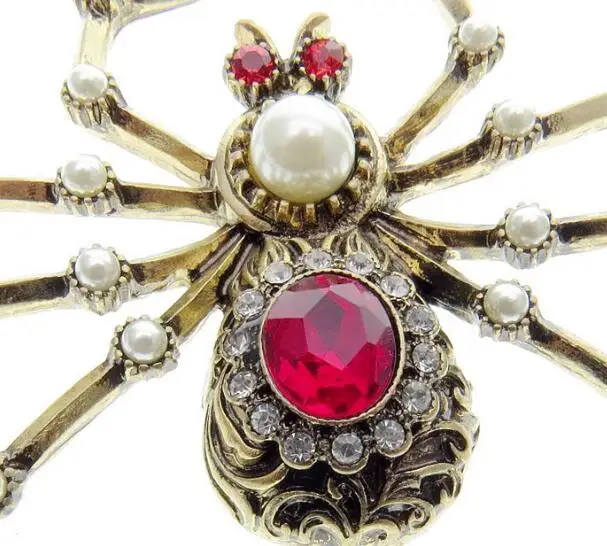 CSxjd Antique big spider brooches for imitation pearl inlay vintage pins 2017 Women jewelry | Украшения и аксессуары