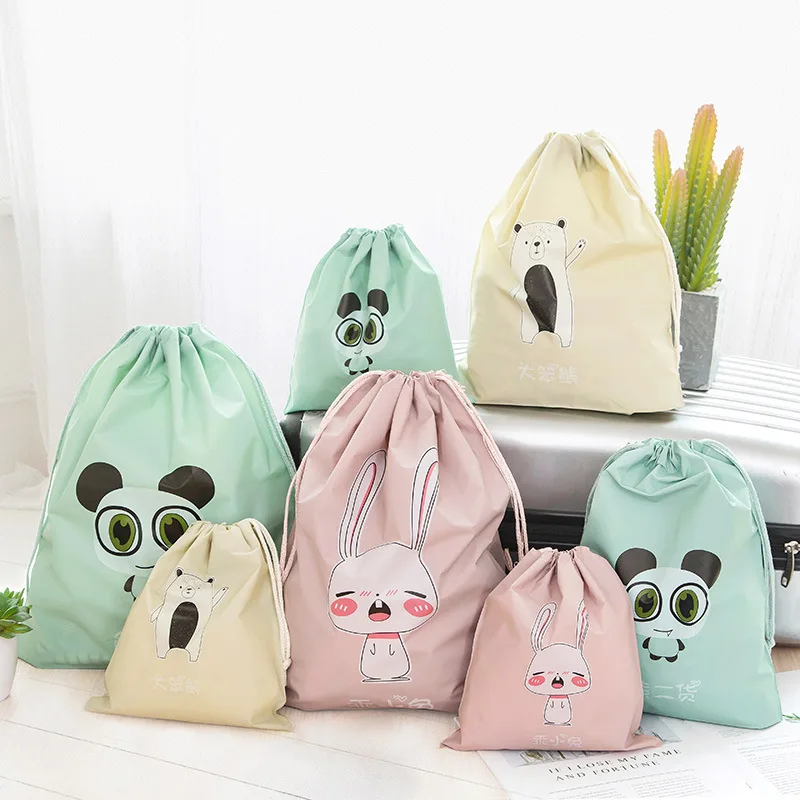 Cute Cartoon Travel Storage Bag Drawstring Backpack Shoulders Kids Toy Makeup Candy Shoes | Дом и сад