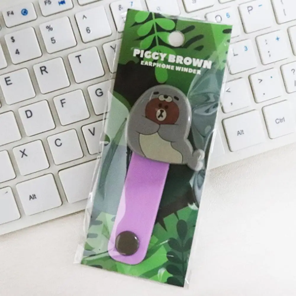 Зеленый Animated Cartoon Cable Organizer Press Buckle Bobbin Winder Ear Mechanism Storage line Multifunction Receive Bag Clip - Цвет: Зеленый