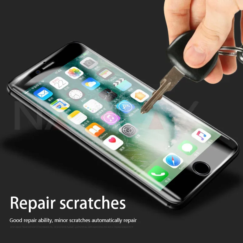NAGFAK 0 15 мм Гидрогелевая Мембрана пленка для iPhone 8 7 Plus 6 6s X с инструментом Защитная