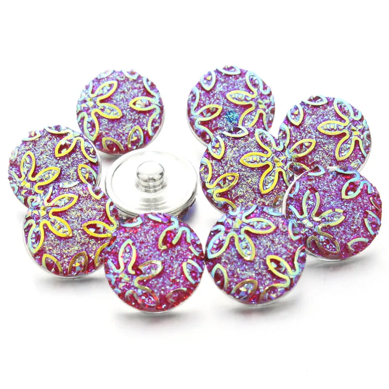 Случайный смешивание 10 шт./лот 18 мм кнопки ювелирных изделий Цветные полимерные