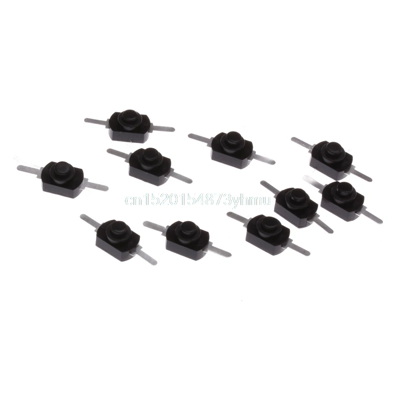 10X Новый 1A 30V DC 250V черный с фиксацией вкл/выкл мини-фонарик кнопочный