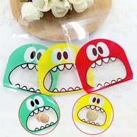100pcspacks monster pattern cookie pouch candy self adhesive seal packaging bag for baby birthday party sweet wedding gift bags