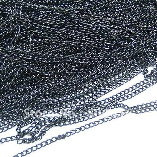

15M/lot 3MM Black Plated Aluminum Link Extended Chains Jewelry Findings/Accessories