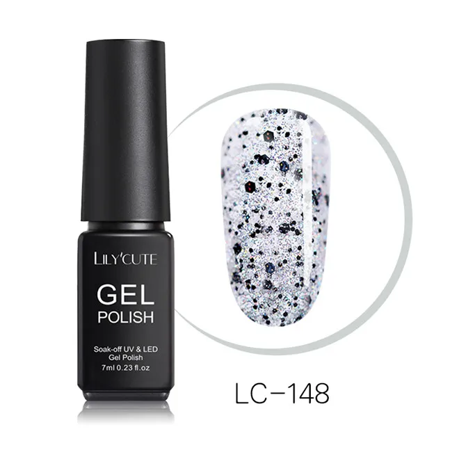 LC-148 LILYCUTE 7ml Nude Glitter Gel Nail Polish Shimmer Pink Purple Soak Off UV LED Gel Polish Varnish Nail Art Lacquer - Цвет: LC-148