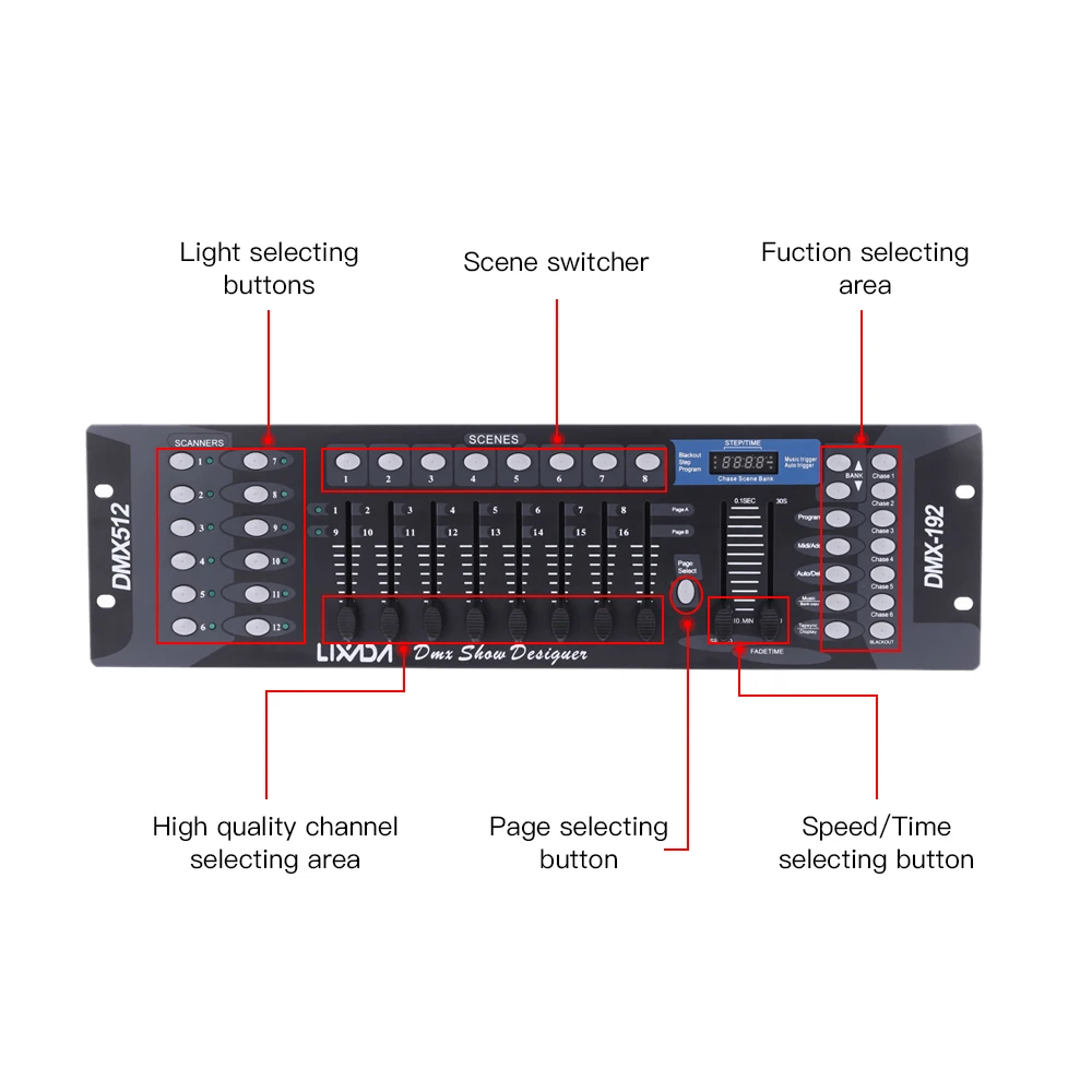 

NEW 192 Channels DMX512 Controller Console for Stage Light Party DJ Disco Operator Equipment Stage Light Controller