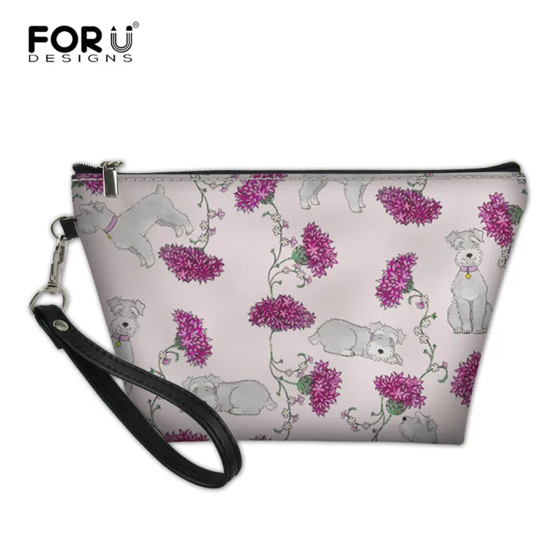 RH0251Z8 FORUDESIGNS Для женщин косметичка Шнауцер любовь узор из искусственной кожи косметический сумка-Органайзер для путешествий косметолог Vanity комплект туалетных принадлежностей сумка - Цвет: RH0251Z8