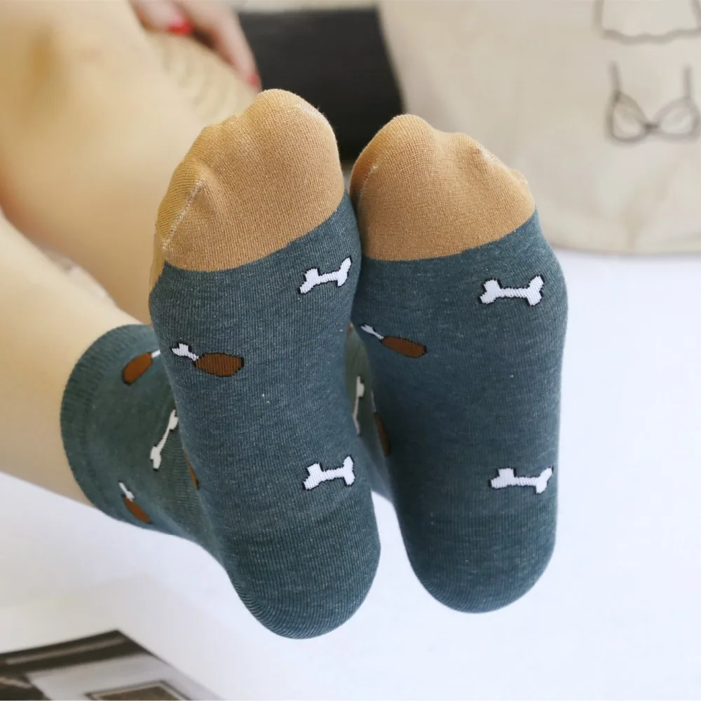 Носки женские элегантные хлопковые с забавным рисунком &quotКролик&quot