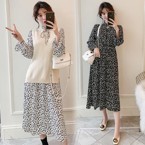 Офисный Женский пуловер с круглым вырезом и рукавами лепестками комплект из двух