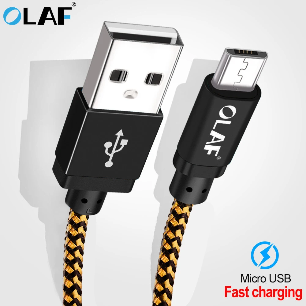 Олаф оплетка Micro USB кабель 25 см 1 м 2 м 3 м 5 В/2 а Зарядка для samsung Xiaomi Быстрая зарядка для кабель для передачи данных для мобильного телефона Usb кабель