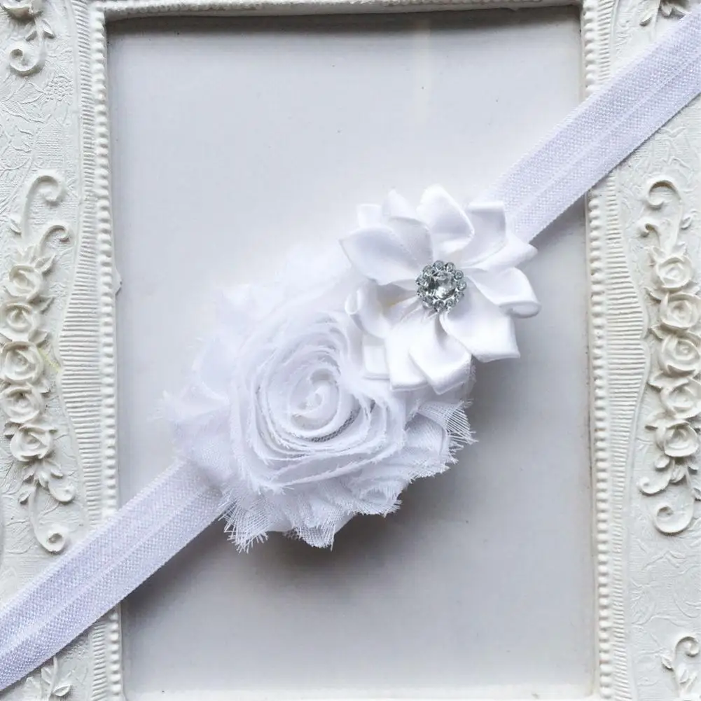 10PC Lots Baby newborn infant headbands thin elastic rhinestone Headband fabric flowers for children hair access | Детская одежда и