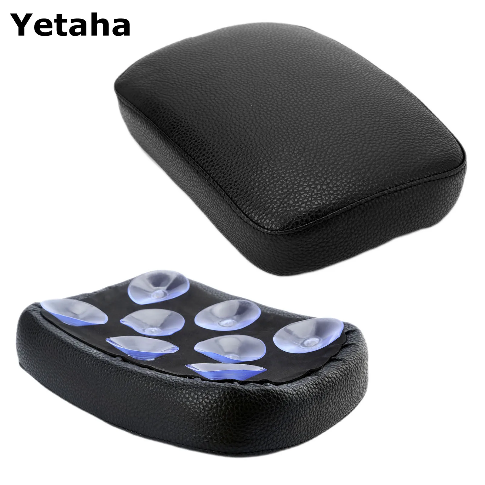 Черная мотоциклетная подушка для заднего сиденья с 8 присосками Dyna Sportster Softail Touring