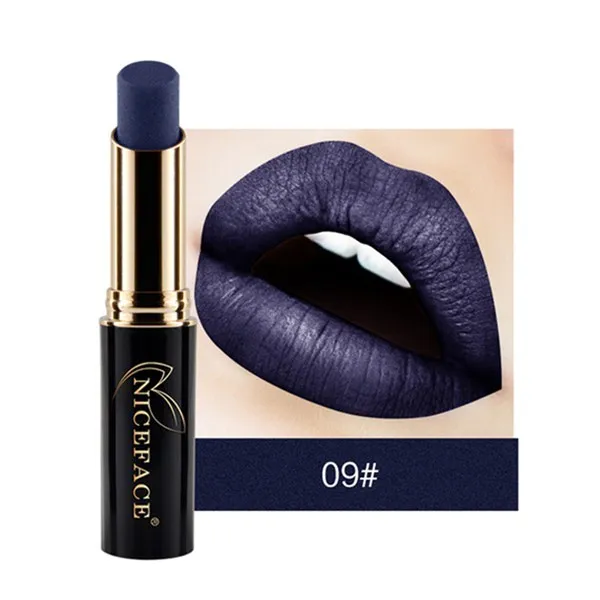 Dark Gray NICEFACE профессиональный косметический женский набор-водостойкие Пигменты Красный металлик губной помады сексуальный длинный прочный гладкий, бархатная матовая губная помада для макияжа бровей - Цвет: Dark Gray