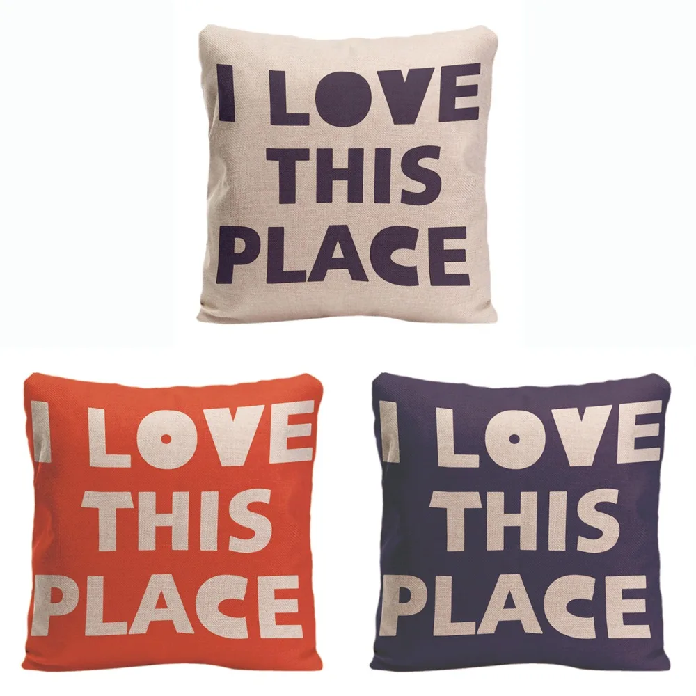 Симпатичный чехол для подушки с забавным дизайном я люблю это место хлопковая