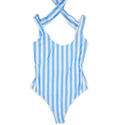 Женский пикантный полосатый бандажный слитный костюм пуш-ап с лезвиями бикини