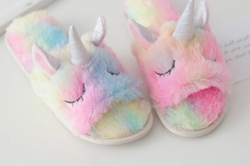 Kawaii/тапочки в виде радужного единорога с мороженым; сумка с карманом для монет; цветная плюшевая игрушка; мягкая игрушка в виде животного; милые подарки для детей; для девочек