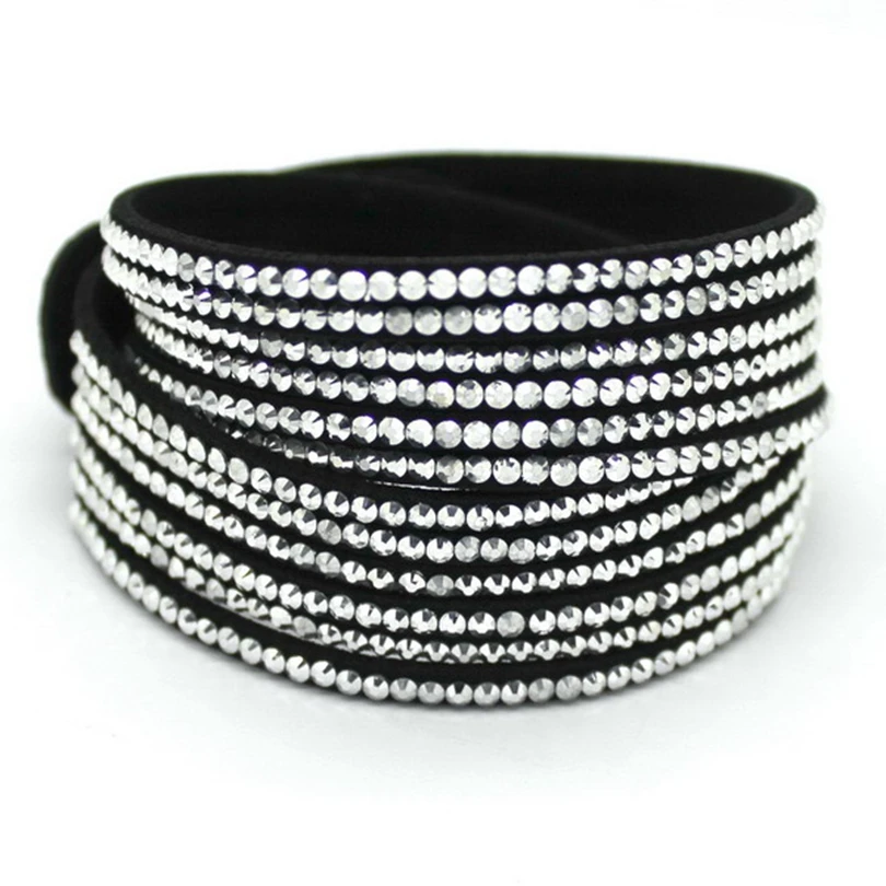 Новинка 2017 модные свадебные ювелирные кристаллы кожаные браслеты для мужчин и