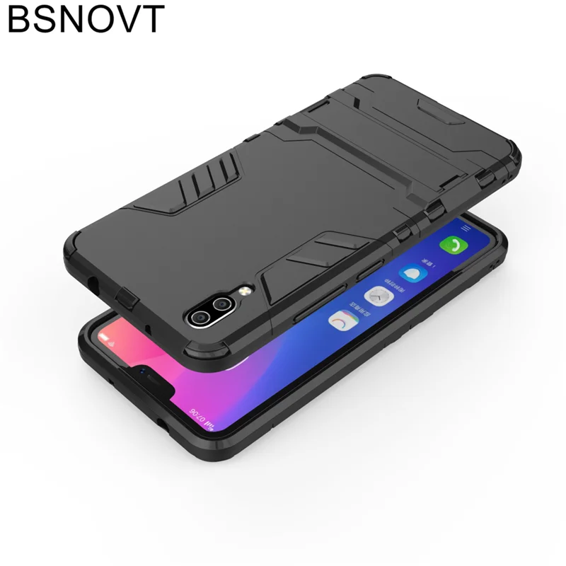 Чехол для Vivo X21 ud силиконовый + пластиковый держатель телефона с подставкой