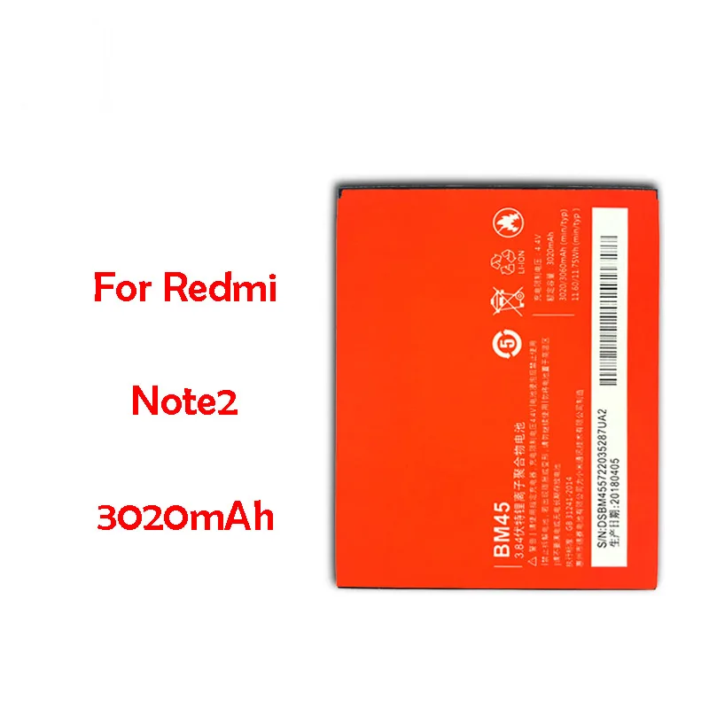QrxPower оригинальный BM45 запасная батарея для Xiaomi Redmi Note 2 Реальная емкость 3020mAh литий