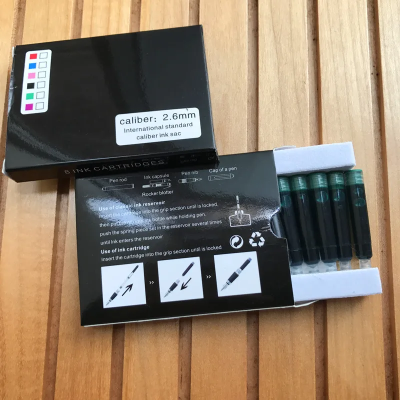8 шт. одноразовые зеленые чернильные картриджи для перьевой ручки|fountain pen ink