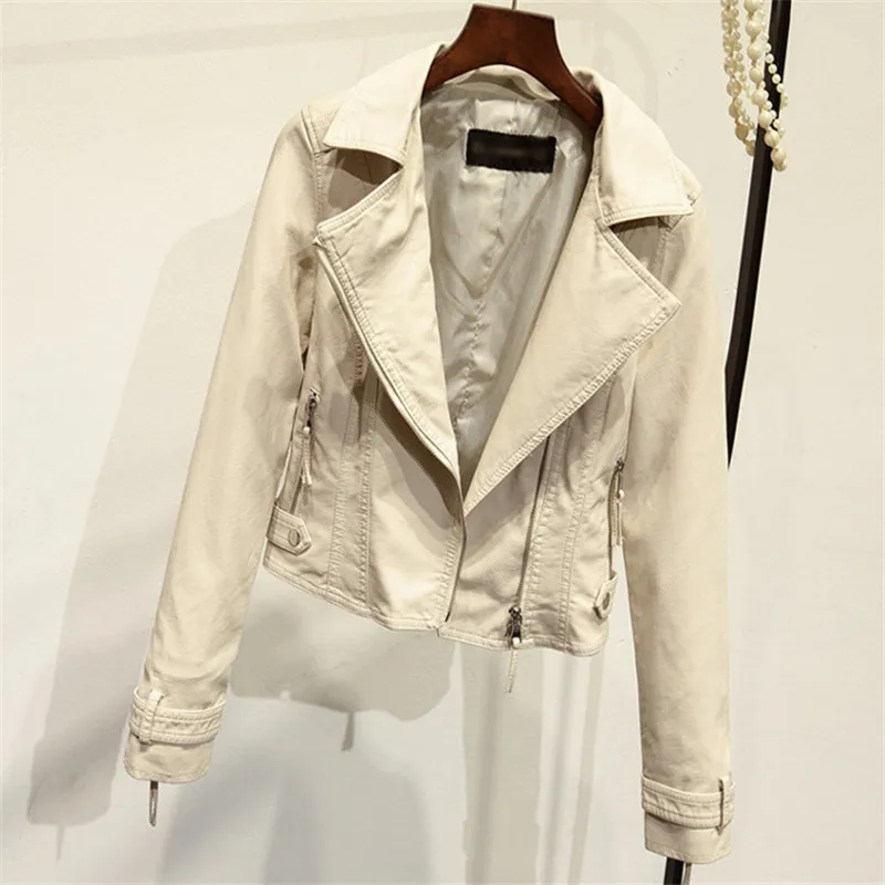 Кожаная женская куртка новинка 2019 куртка-бомбер из искусственной кожи тонкая