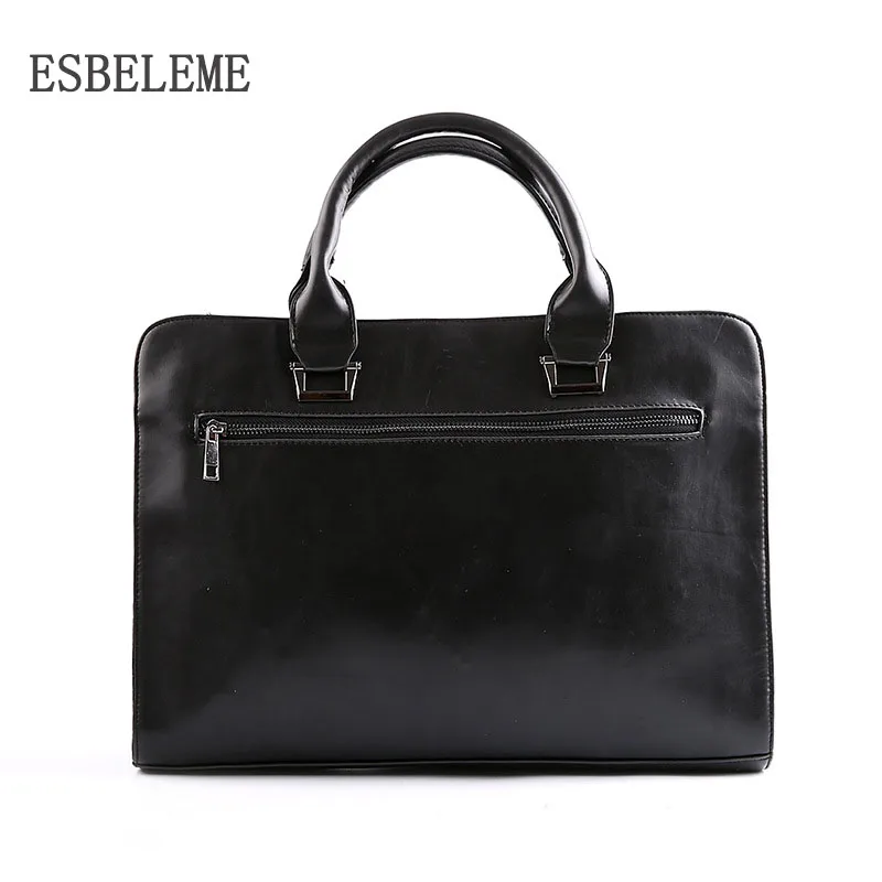 2019 Бренды Мужская Искусственная кожа большой бизнес портфель для мужчин 14 inch