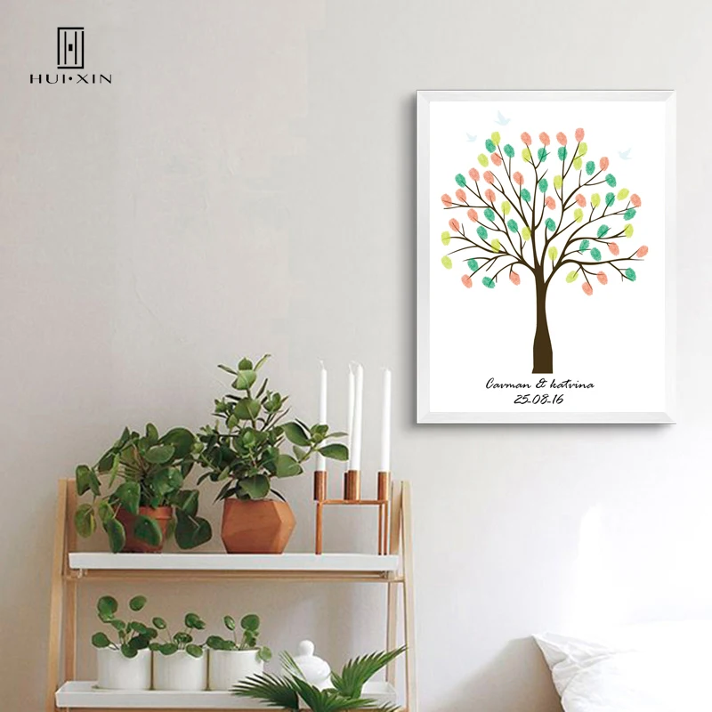 

DIY Fingerprint Guestbook Souvenir Special Wall Decor Recording of Happy Romantic Moments Special Gift for Birthday and Weddings