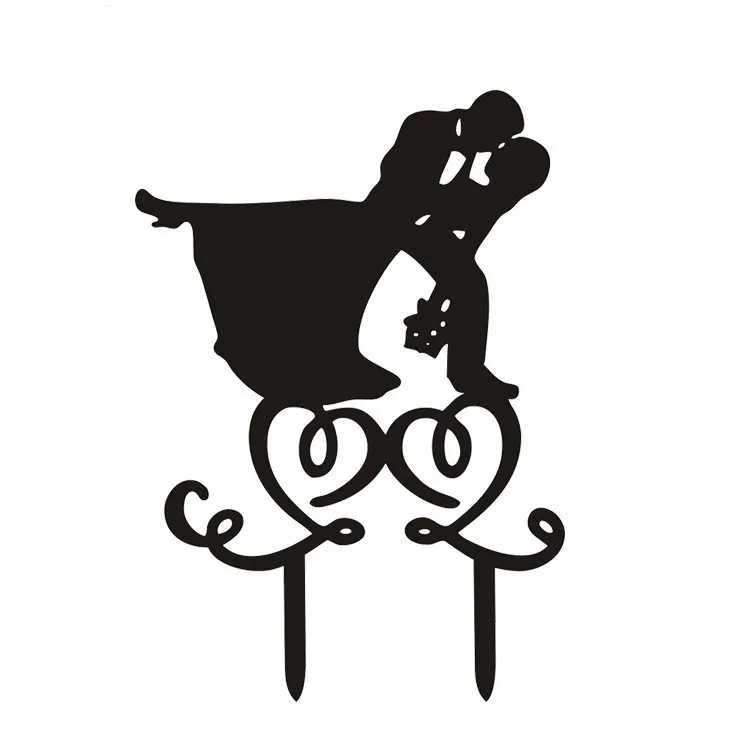 

Wedding Cake Flags Love Heart Acrylic Cake Toppers Black White For Wedding Anniversary Engagement Party Cake Decor Hot Sale