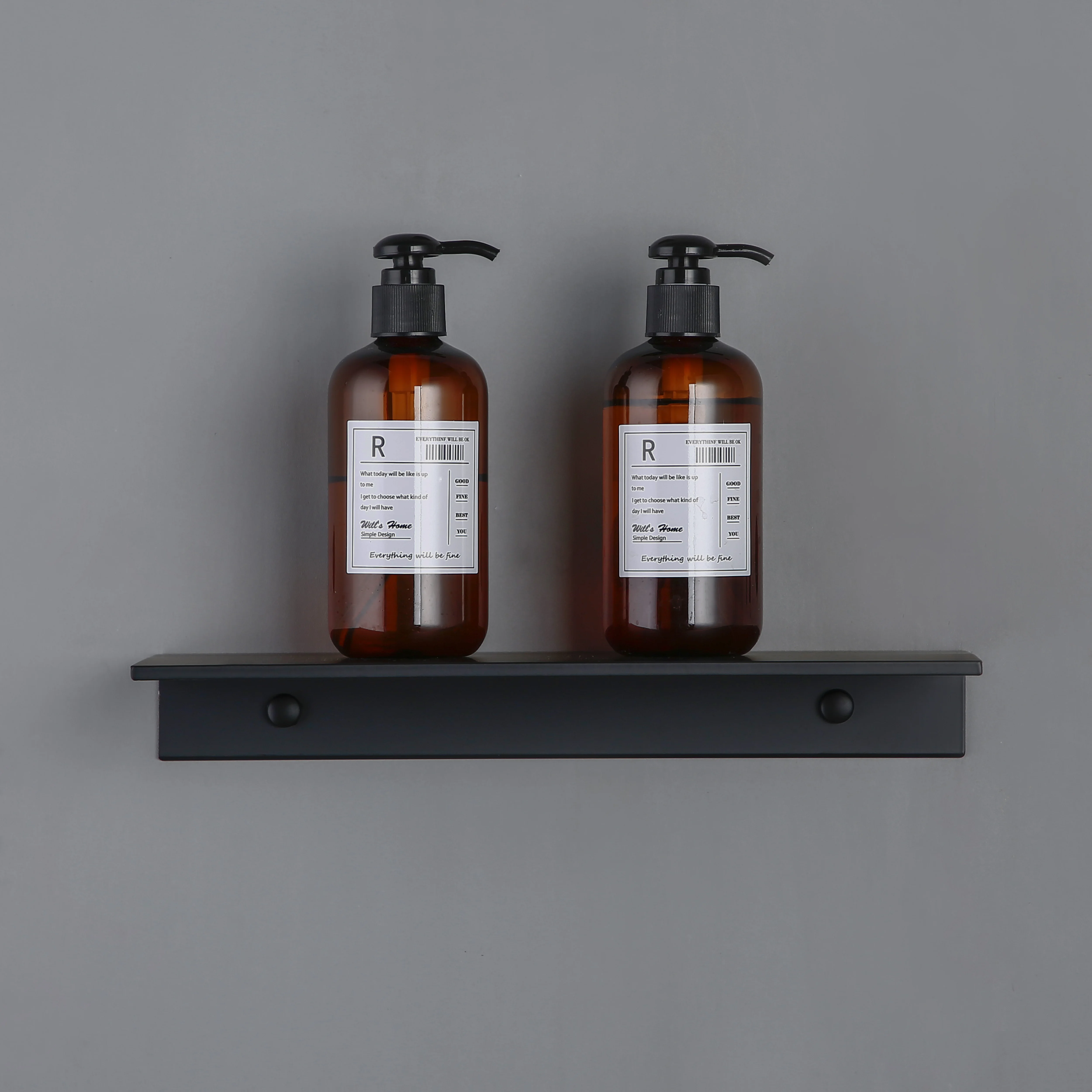 30-60CM Black Kitchen Aluminium Bathroom Shelves Shower Storage Rack Wall Mounted Corner Basket Shampoo Toothbrush Cup Shelf