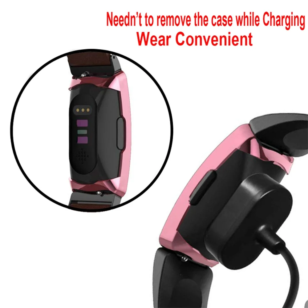 

FIFATA Protector Cover For Fitbit Inspire HR Band Case TPU Plating Protective Shell For Fitbit Inspire Replacement Accessories