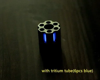 Синий Титановый сплав нож бусины Паракорд подходит для шести тритиевых газовых трубок нож шнур веревка гаджет для использования на открытом воздухе EDC мульти инструменты молния голова - Цвет: Синий