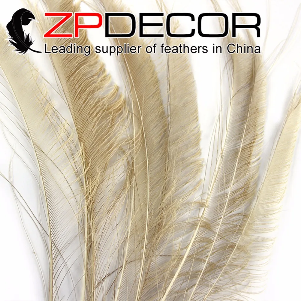 ZPDECOR 50 шт./лот 30-40 см (12-16 дюймов) ручной выбор премиум качества цвета слоновой кости оптовая продажа павлиньих мечей ограненных перьев распро...